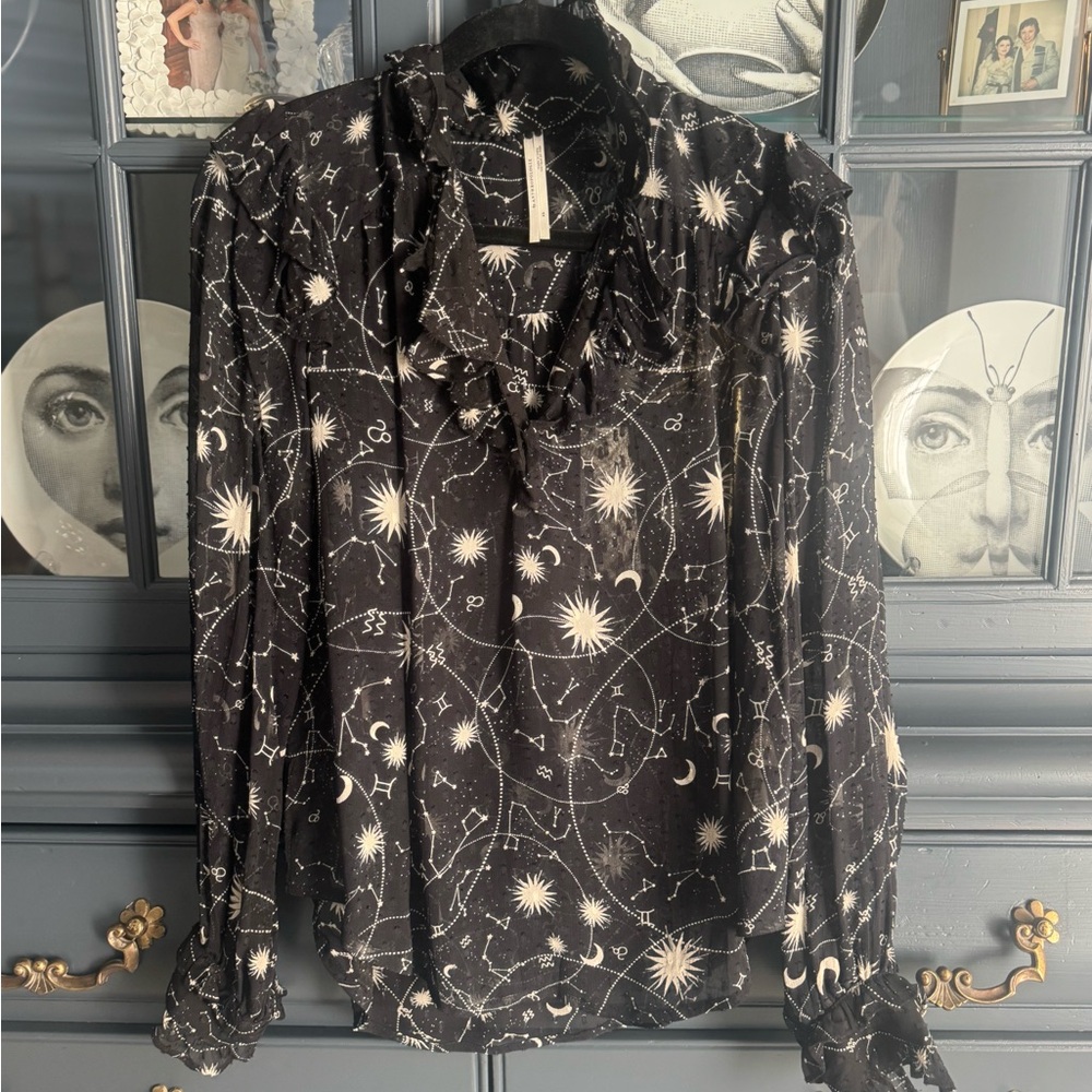 Anthropologie Celestial Puff sleeved blouse, size xs - Picture 4 of 5